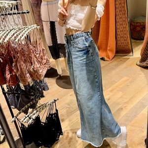 Free People Denim Maxi Skirt size 0